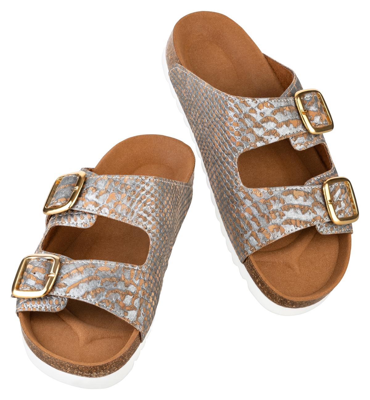Schicke graue Kork-Slipper für Damen Größe 36-41