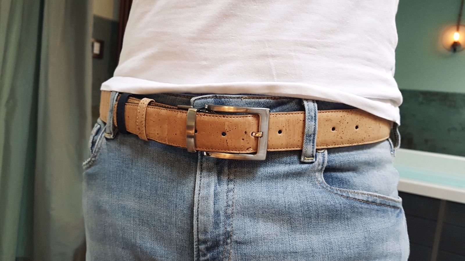 Gürtel aus Kork beige