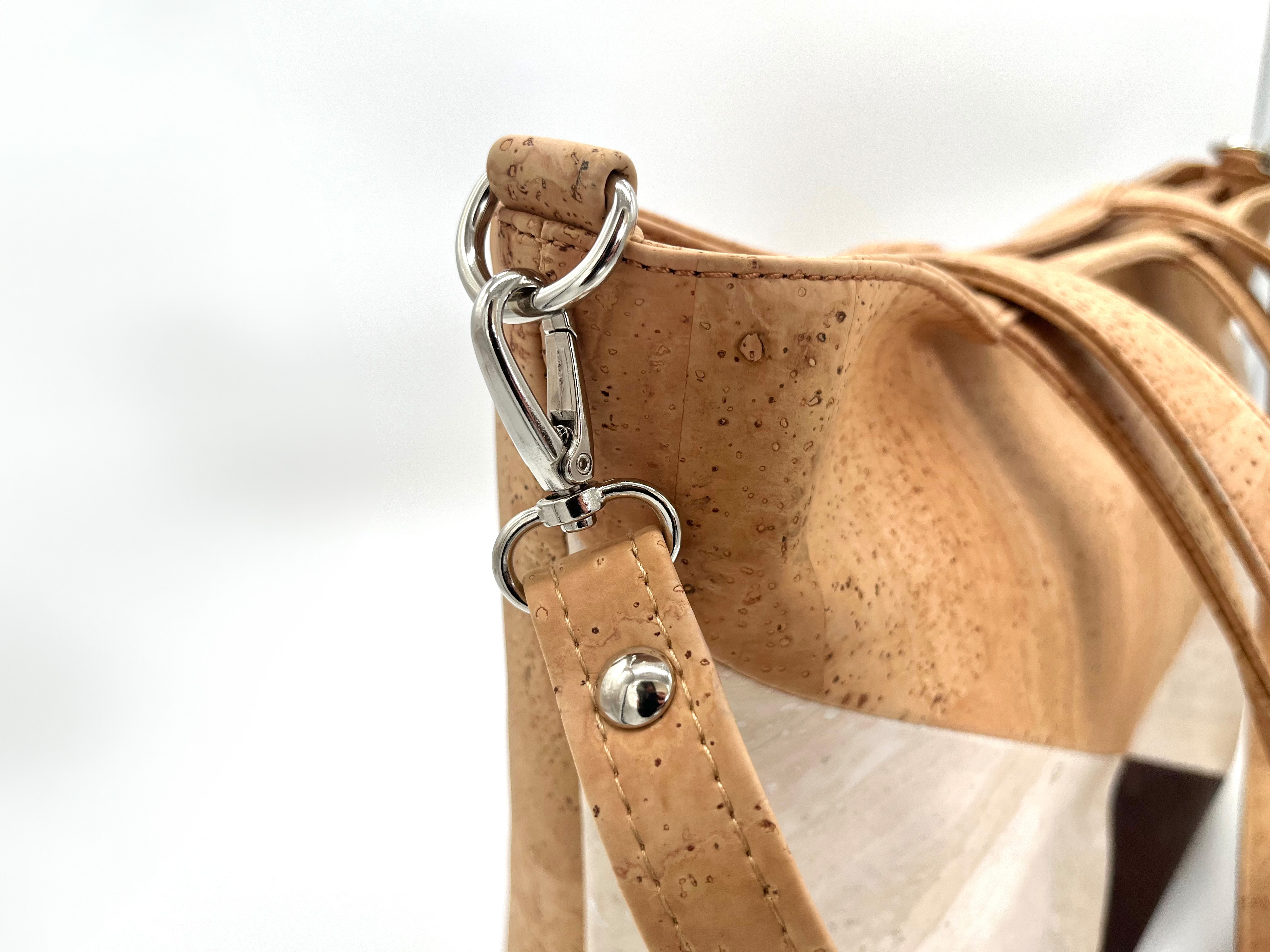 Kork-Handtasche beige-braun-weiß (Shopper)