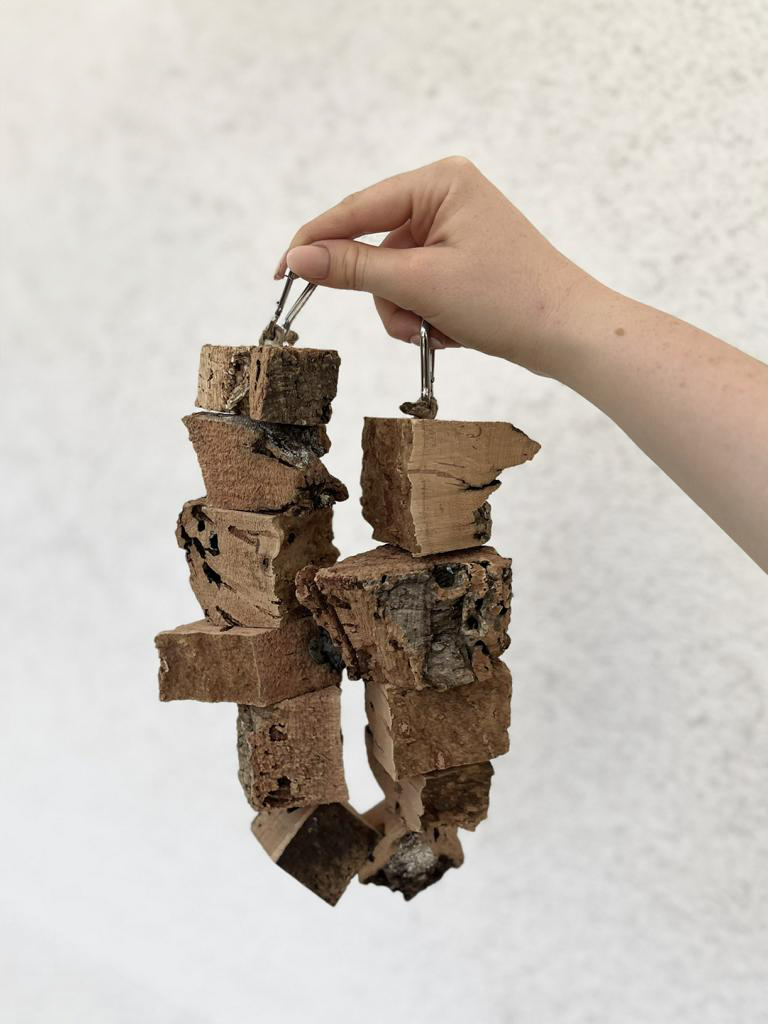 kleine Kork Knabberschaukel für Vögel
