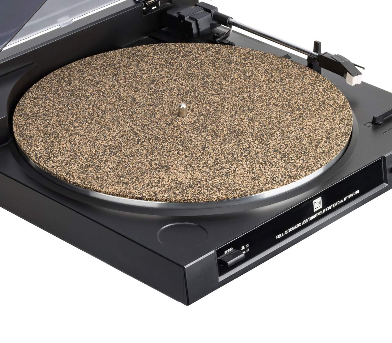 Plattenspieler-Auflage aus Gummikork – Slipmat für 12 Zoll Plattenspieler (300x3m mit 8mm Loch)