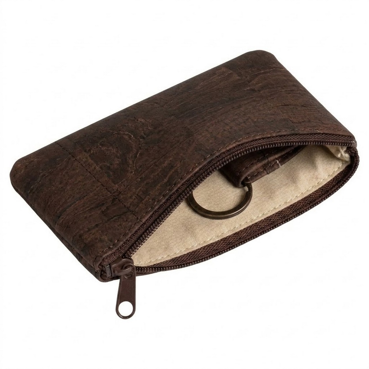 Schickes Etui aus braunem Korkstoff