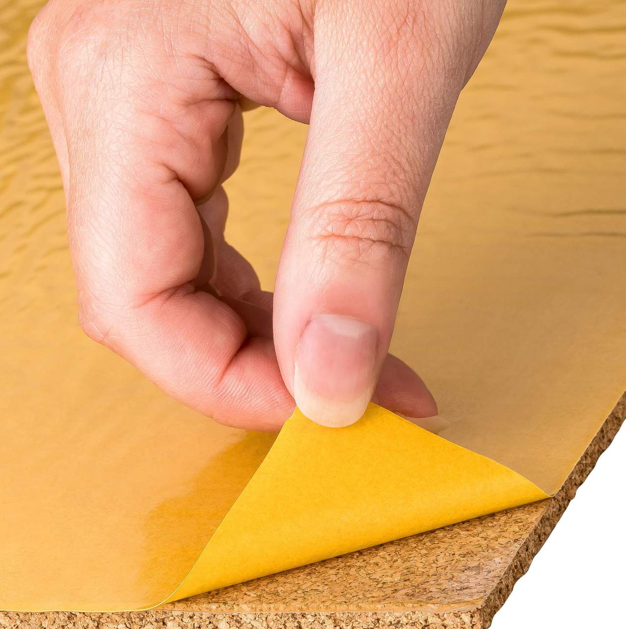 Korkleiste als Pinnwand mit selbstklebender Folie – Größe 60x10x1 cm