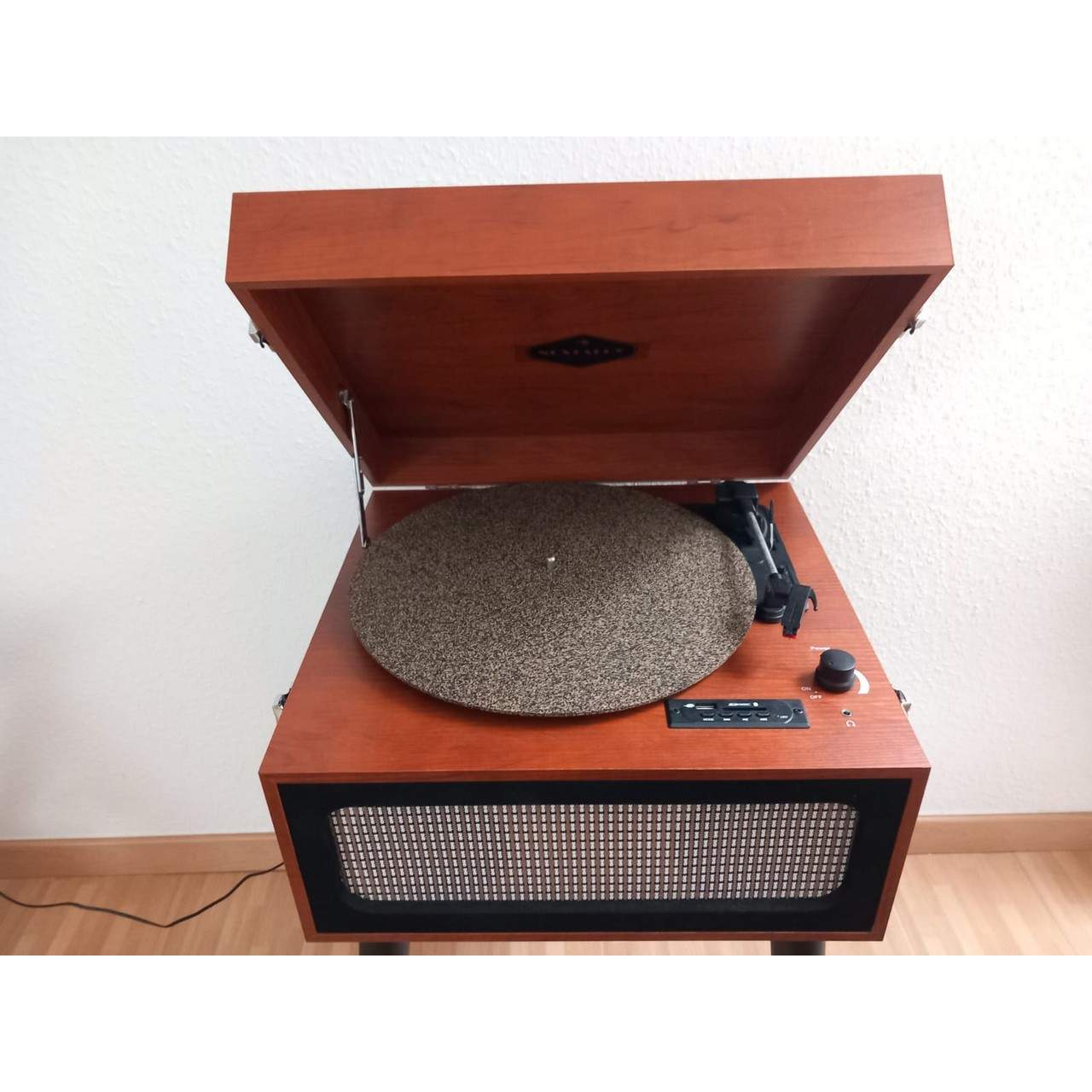 Plattenspieler-Auflage aus Gummikork – Slipmat für 12 Zoll Plattenspieler (300x3m mit 8mm Loch)