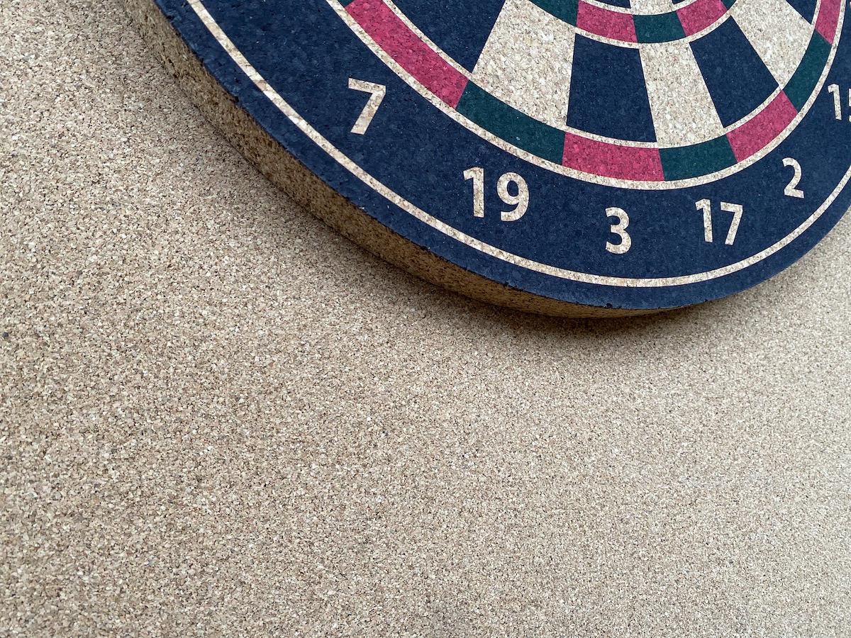 Dartscheibe aus Presskork