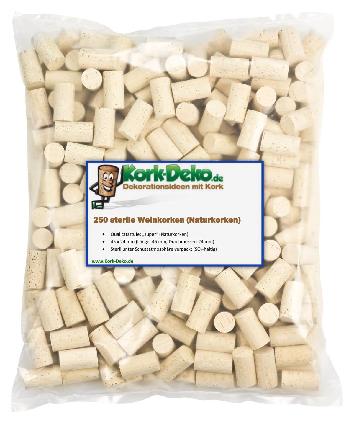 250 Stück sterile Weinkorken kaufen | Kork