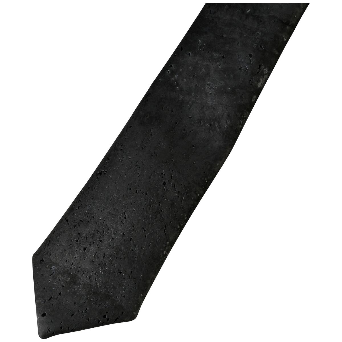 Schwarze Herren-Krawatte aus Korkstoff