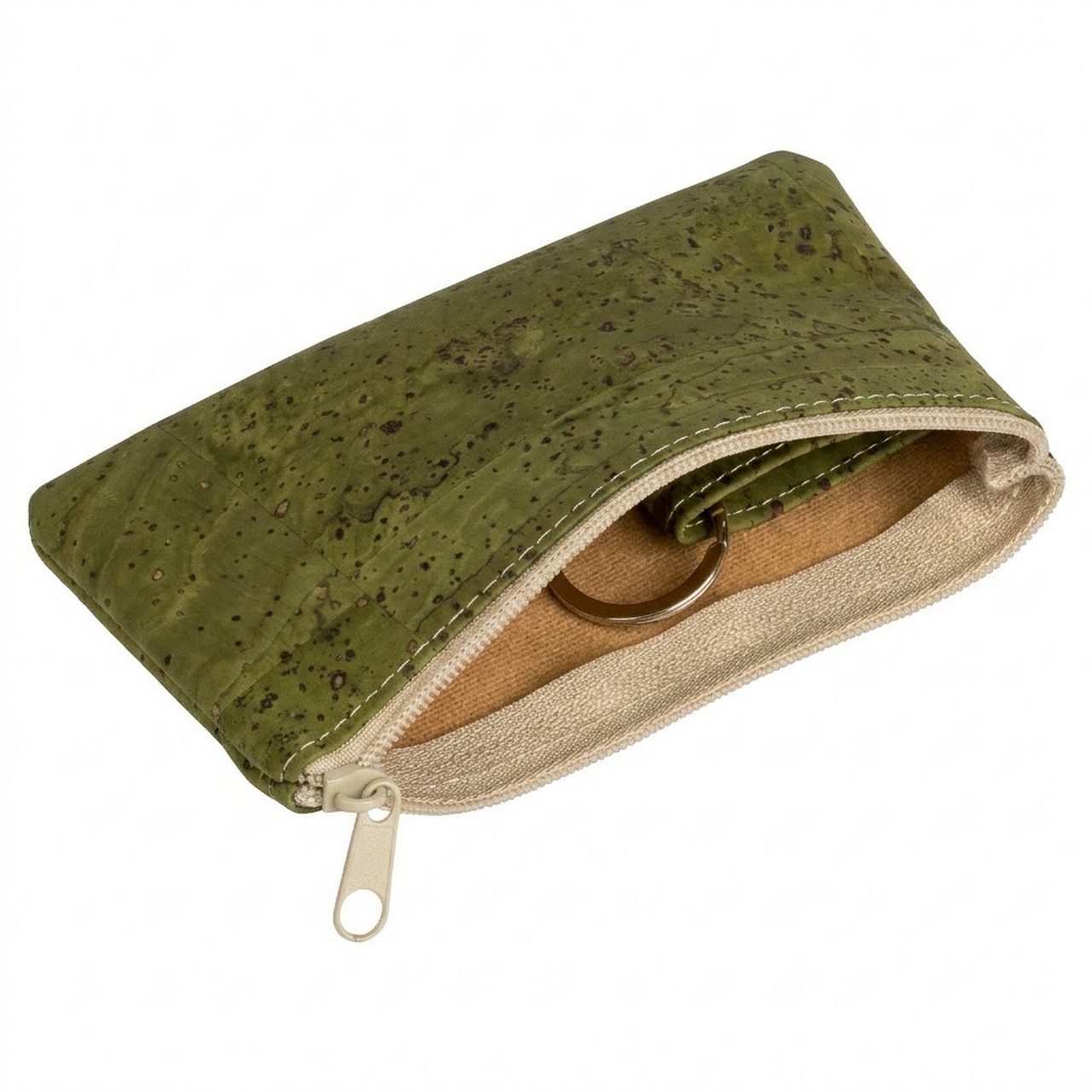 Schickes Etui aus grünem Korkstoff