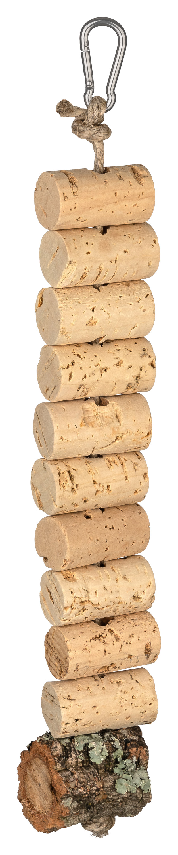 Knabberkette aus Korken für Vögel