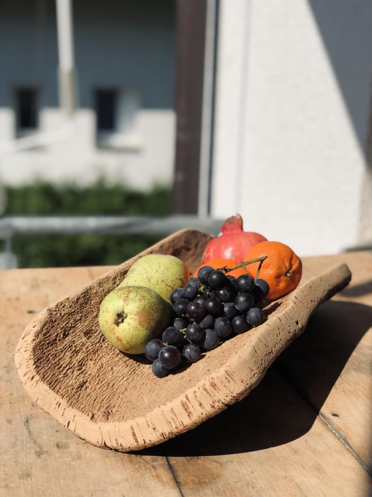 Obstschale aus natürlicher Korkrinde