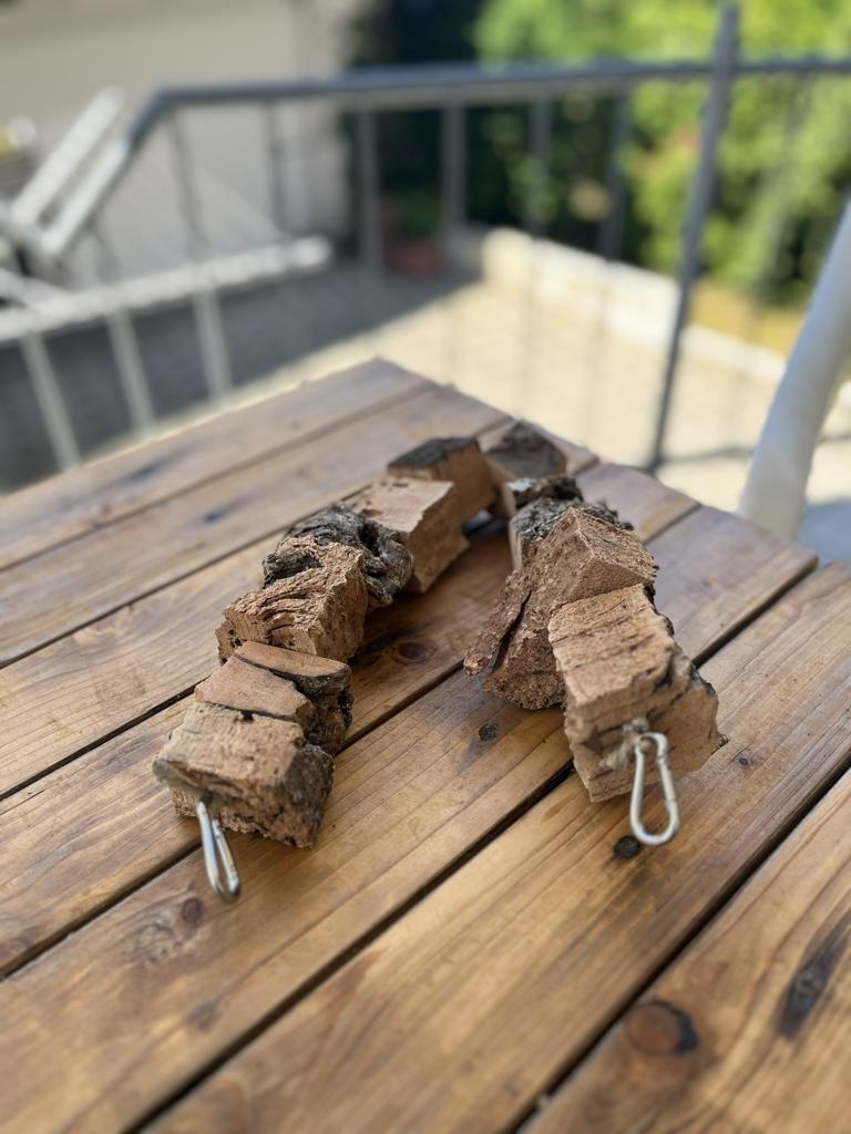 kurze Knabberkette aus Kork für Vögel