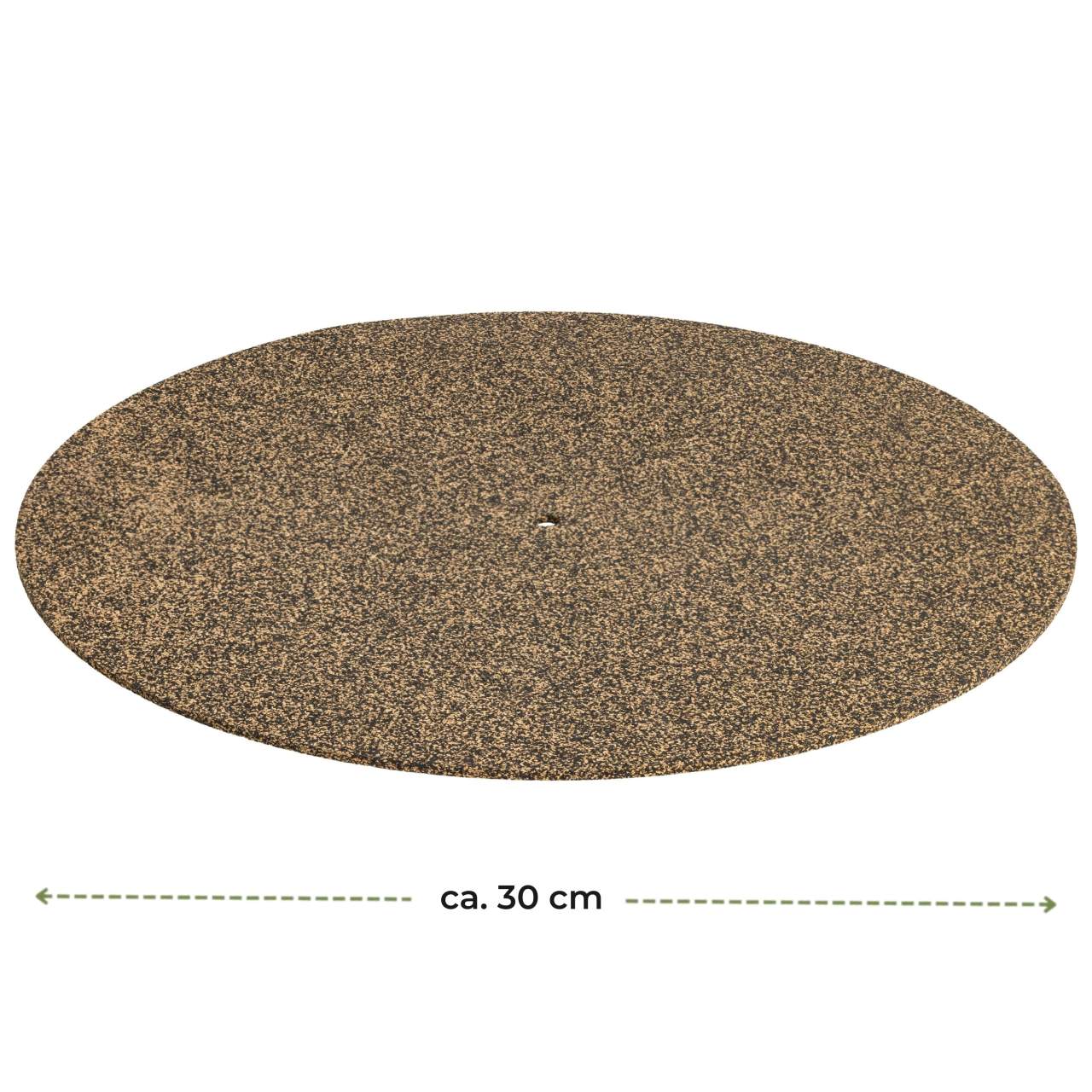 Plattenspieler-Auflage aus Gummikork – Slipmat für 12 Zoll Plattenspieler (300x3m mit 8mm Loch)