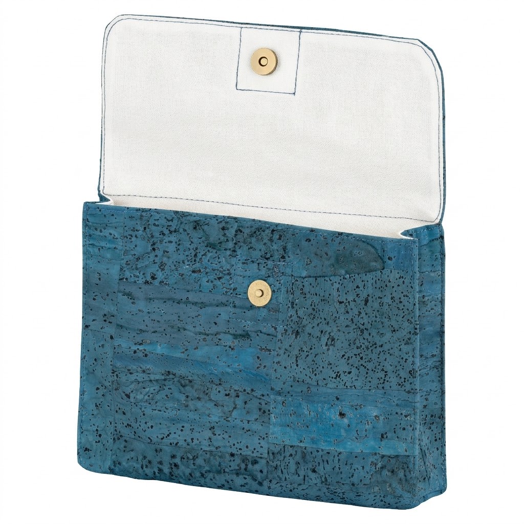 Schminktasche Blau aus Kork