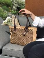 Moderne, große Kork-Handtasche mit Muster (Shopper)