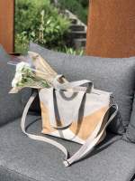 Kork-Handtasche grau-beige-weiß (Shopper)