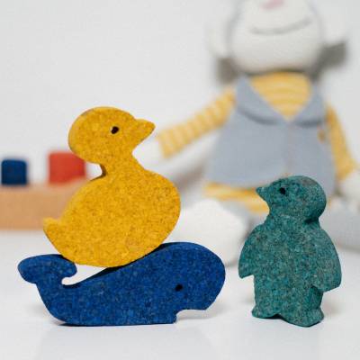 Kork Spielzeug - gelbe Ente